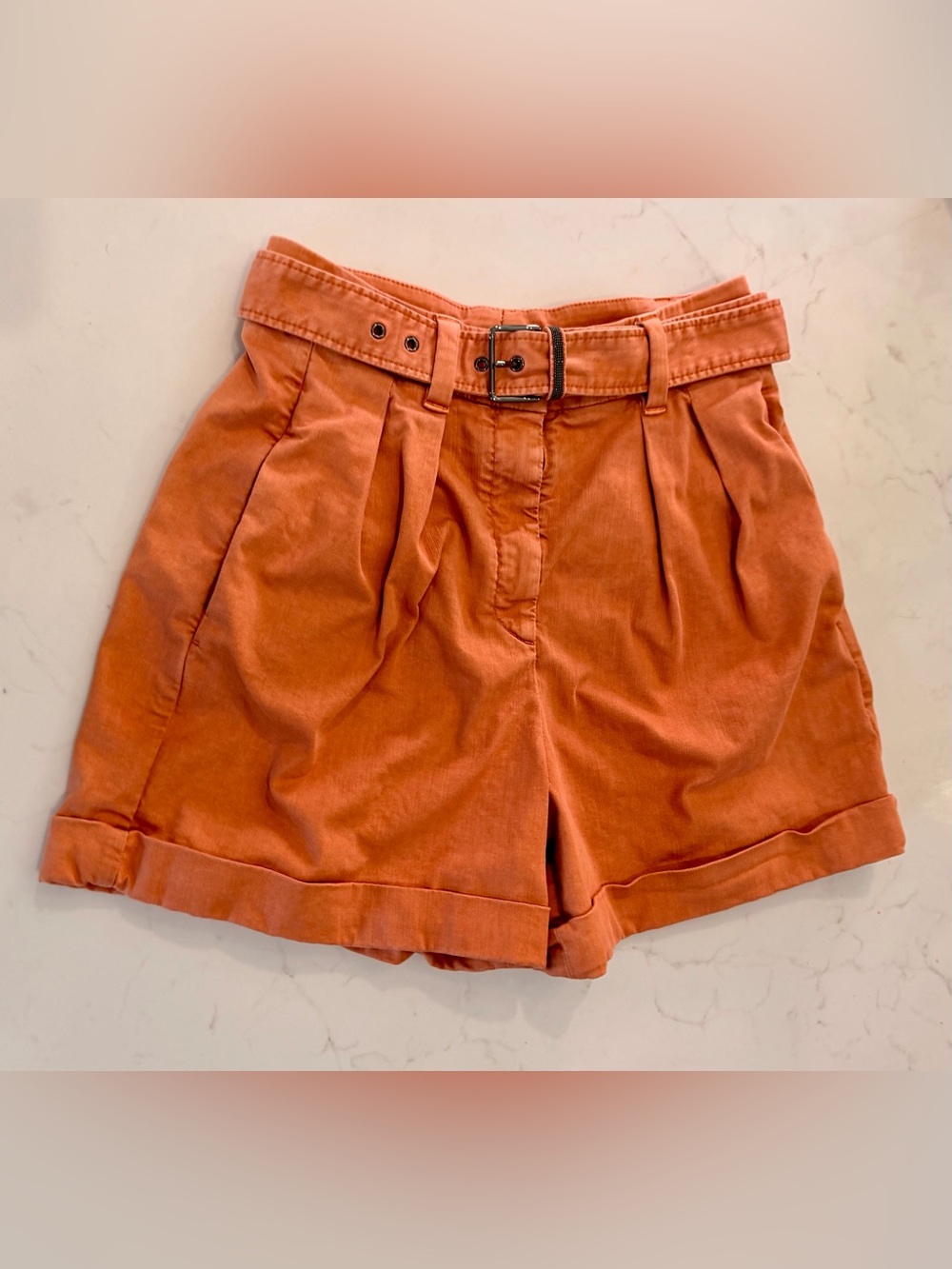 Brunello Cucinelli Women's Canyon Dyed Belted Denim Shorts. Size 40EU/Size 4US - Picture 3 of 14